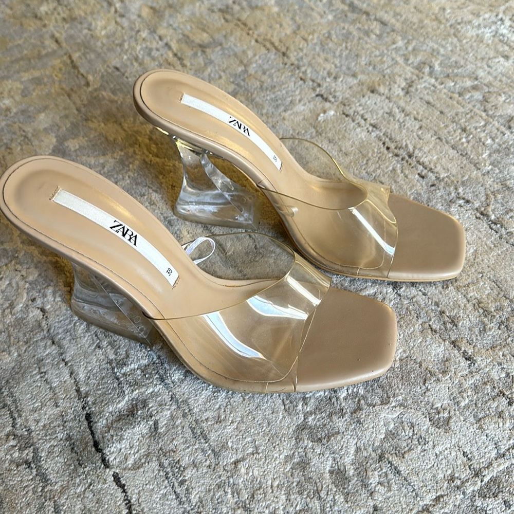 COPY - Zara Nude, Clear Glass Sandal